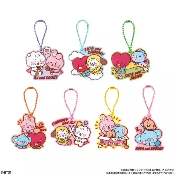 「「BT21ぷっくりラバマスグミ2」発売、ラバーマスコット付きグミ第2弾、BABYたちの“ヒーローごっこ”テーマに/バンダイ」の画像