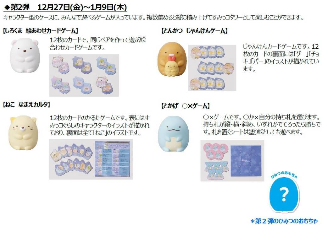 ハッピーセット「すみっコぐらし」第1弾発売、おもちゃは「メッセージカード付き布製マスコット」、しろくま･ねこ･ぺんぎん?･とかげ、“ひみつのおもちゃ”も登場/マクドナルド