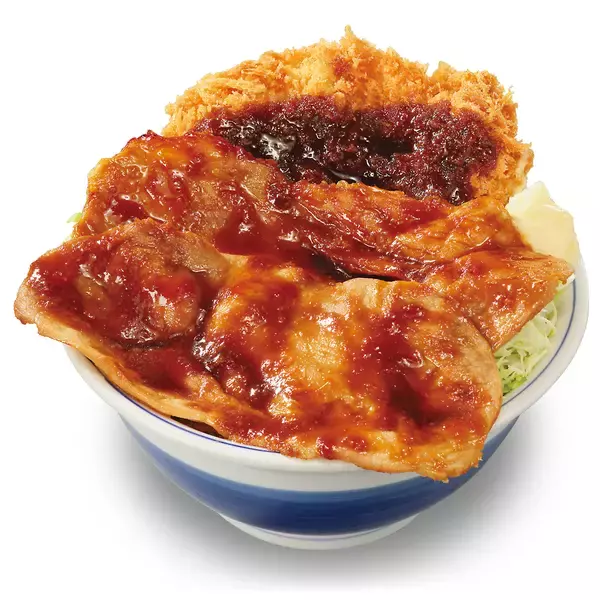 かつや「大判豚の生姜焼き×チキンカツ」合い盛り丼発売“ダブル・トリプル”の全力飯