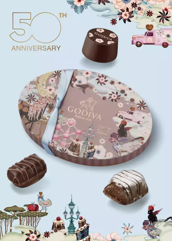 ゴディバ日本上陸50周年アニバーサリー限定コレクション発売、歴代記念チョコレートなどアソート