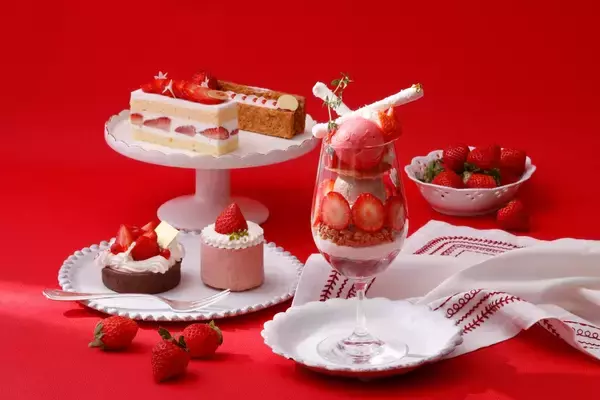 苺の新作パフェにあまおうのショートケーキ、タルト、ミルフィーユ、ムースまで　期間限定の「苺フェア」が開催