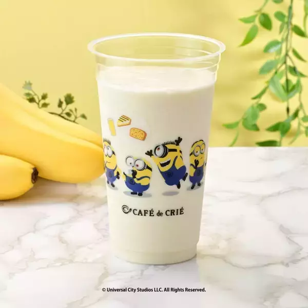 「【カフェ･ド･クリエ×ミニオン】バナナスムージーなどコラボメニュー計2品を発売、限定グッズのプレゼントキャンペーンも」の画像