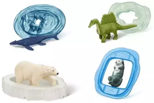 「ハッピーセット アニア第3弾おもちゃはトリケラトプス・モササウルス・パンダ・ラッコなどフィギュア8種類/マクドナルド」の画像