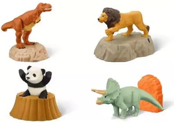 「ハッピーセット アニア第3弾おもちゃはトリケラトプス・モササウルス・パンダ・ラッコなどフィギュア8種類/マクドナルド」の画像