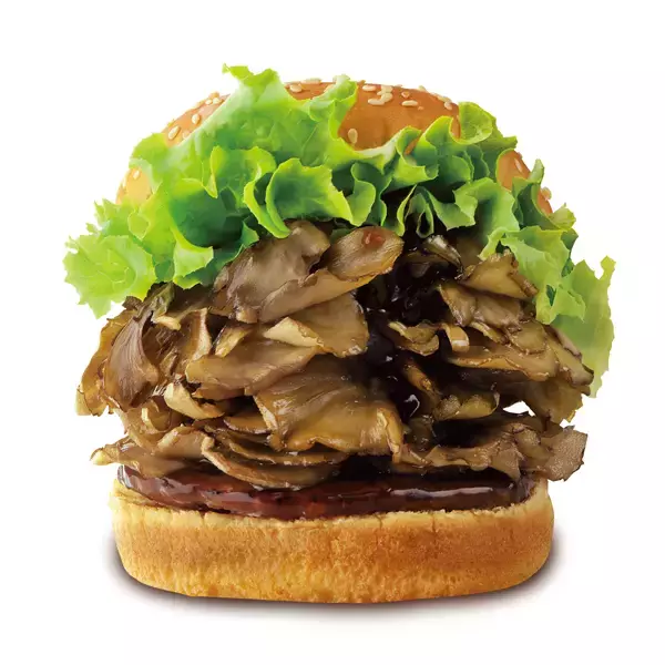 人気の「今夜は まいたけバーガー」再登場/ “飛び出るほど”のまいたけ、てりやきソースを使用【ドムドムハンバーガー】