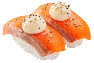 白トリュフオイル使用の濃厚マヨソースをのせたサーモン･えび･合鴨ロースや、フライドポテトなどを新発売【かっぱ寿司】