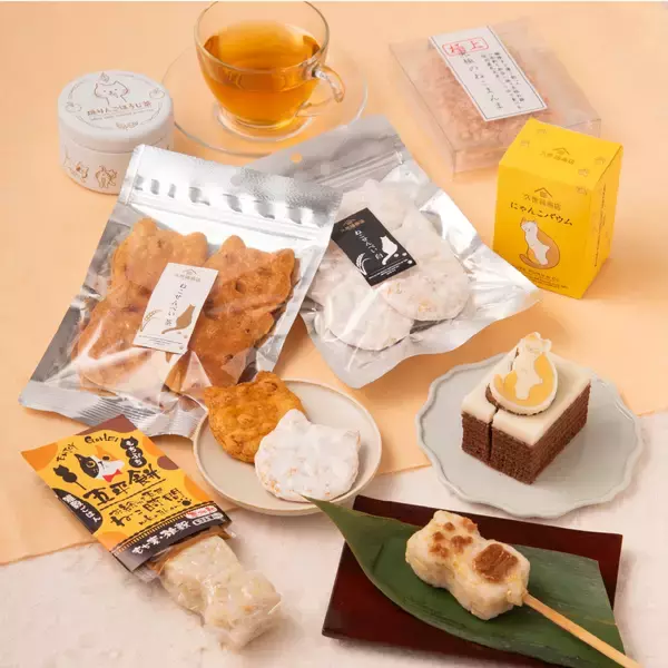 久世福商店『猫の日フェア』初開催、にゃんこバウムやねこせんべいなど猫モチーフの商品をラインアップ