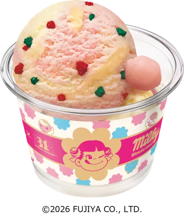 「【不二家×サーティワン】75周年「ミルキー」とコラボ　ミルキー風味のアイスやコラボアイスを表現した菓子など、9月1日から」の画像