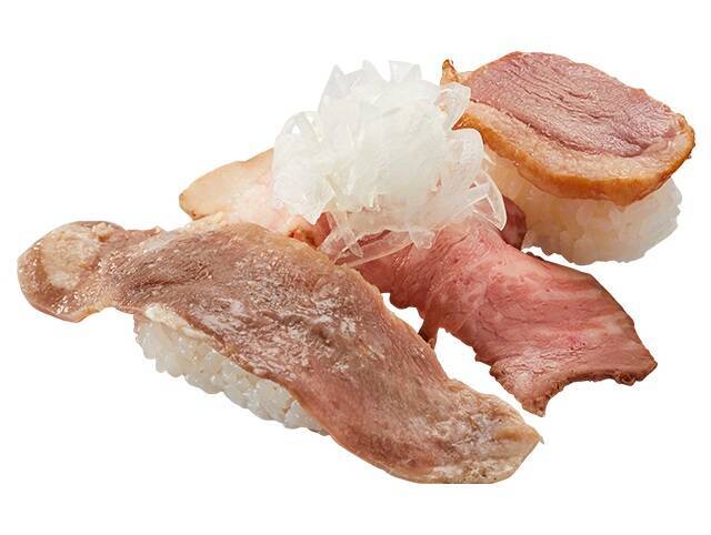 『ずわい蟹ほぐし身包み』一貫110円、『蟹いくらの合盛り軍艦』二貫290円など/ずわい蟹がお得に食べられる「かっぱの豪華かに祭り」開催