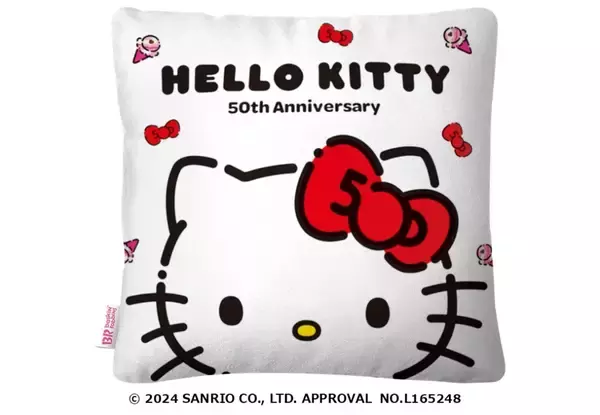 「サーティワン「ハローキティ」コラボ第2弾開催、ダブルカップは期間限定で缶バッジ付き、お祝いサンデー･クッション付きアイスクリームセットなども販売」の画像