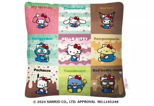 「サーティワン「ハローキティ」コラボ第2弾開催、ダブルカップは期間限定で缶バッジ付き、お祝いサンデー･クッション付きアイスクリームセットなども販売」の画像