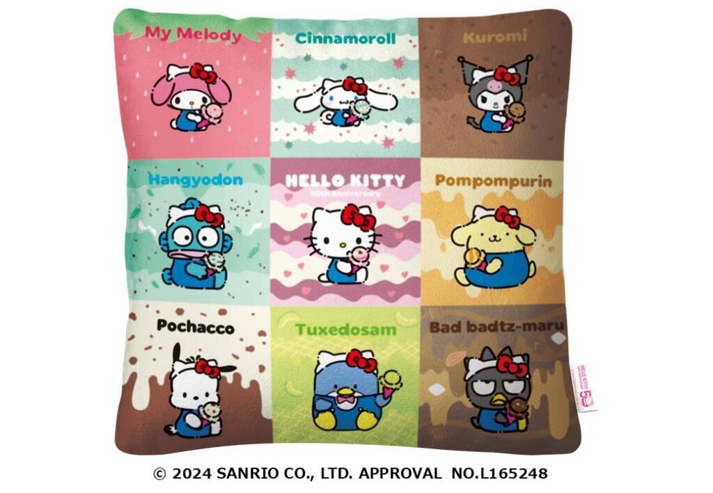 サーティワン「ハローキティ」コラボ第2弾開催、ダブルカップは期間限定で缶バッジ付き、お祝いサンデー･クッション付きアイスクリームセットなども販売