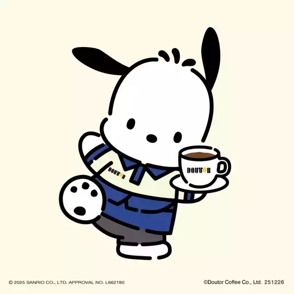 「【ドトール×ポチャッコ】「福袋2026」10月24日より予約開始/オリジナルバッグ、ぬいぐるみ、チャーム、トートバッグ、巾着など」の画像