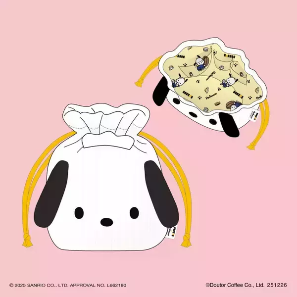 「【ドトール×ポチャッコ】「福袋2026」10月24日より予約開始/オリジナルバッグ、ぬいぐるみ、チャーム、トートバッグ、巾着など」の画像
