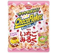 日清シスコ×サクマ製菓、「いちごみるく」の味わいをイメージした「チョコフレーク」登場