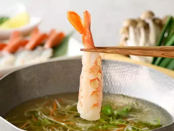 「生海老しゃぶしゃぶ」食べ放題が登場、〆には海老リゾットも　一人鍋しゃぶしゃぶの人気店が特別コースを販売　