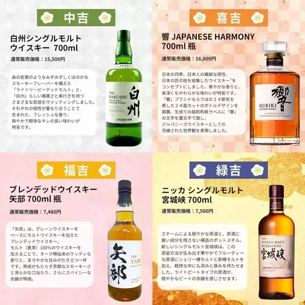 「【超希少「白州25年」が当たる】ウイスキー福袋「2026福袋みくじ」予約受付を開始」の画像