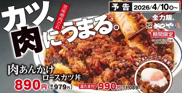 「【かつや】黒味噌“肉あんかけ”×カツが新登場　温玉で味変も」の画像