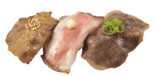 かっぱ寿司「肉ネタ」フェア、「神戸牛炙り」ウニのせ・イクラのせなど展開、3貫盛り「牛Kingの肉三昧」なども