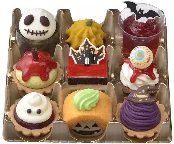 「コージーコーナー 目玉やガイコツのプチケーキ「JOYJOYハロウィンパーティー」発売、「小悪魔のいたずらモンブラン」「スイートハロウィンパフェ」も」の画像