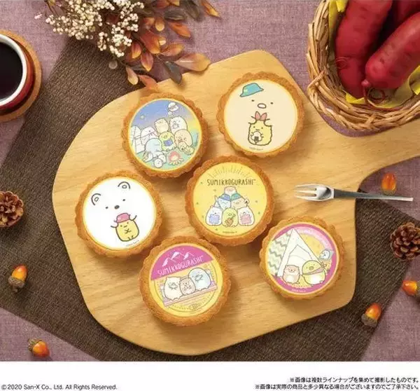 「すみっコぐらしタルト スイートポテト風味」ファミマ限定発売、“しろくま・かわうそ”たちがキャンプ/バンダイ