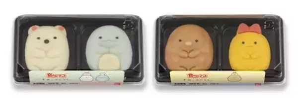 「ファミマ限定「食べマス すみっコぐらし」発売、しろくま・とかげ・とんかつ・えびふらいのしっぽの和菓子/バンダイ」の画像