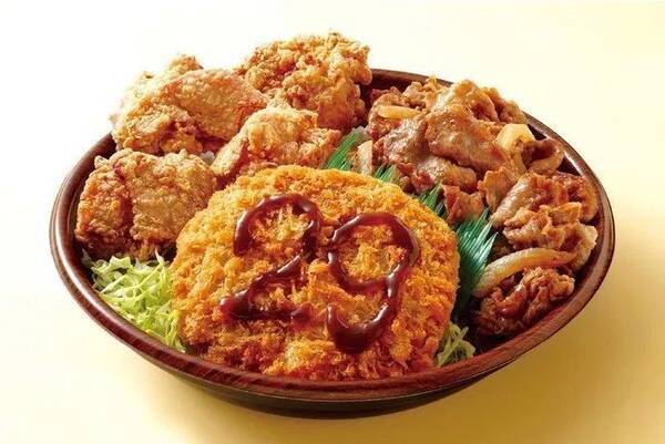 オリジン弁当 肉トリプル丼 肉の日に発売 牛焼肉 キャベツメンチカツ 唐揚げにライス300gの限定メニュー 21年3月27日 エキサイトニュース