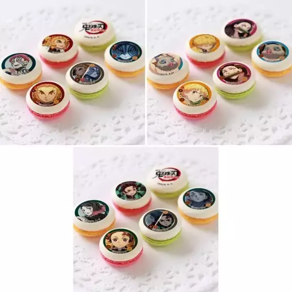「「鬼滅の刃無限列車編」プリントスイーツ通販開始、煉獄さんや猗窩座・魘夢のプリケーキ・プリマカロン・プリカップケーキ/プリロール」の画像