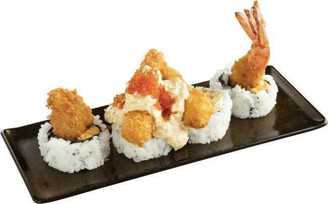 スシロー「全国うまいもん市」開催、天然本マグロ盛り合わせや“シャチホコ”再現エビフライロールなど、「倍とろ」110円も同時開催