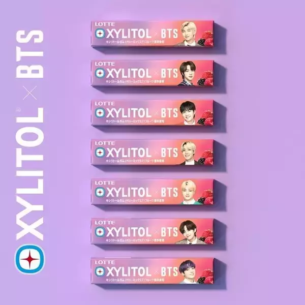BTS×キシリトールガム「ベリーミックス7」「ピーチ」計14パッケージ10月発売へ、各社のBTSコラボも話題化続々