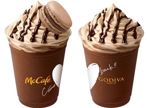マクドナルドにGODIVAのフラッペ、マックカフェ限定「ゴディバ チョコレートエスプレッソフラッペ＆マカロン」