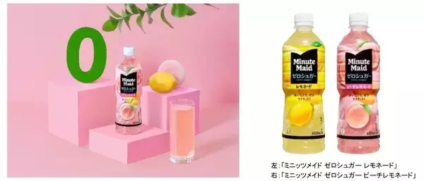 「コカ・コーラ「ミニッツメイド ゼロシュガー」にピーチレモネード投入でラインアップ拡充」の画像
