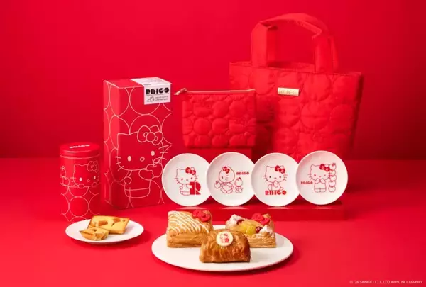 「【RINGO】ハローキティとコラボしたパイ&特別グッズのセットBOXやフィナンシェ缶を販売開始【ブランド誕生10周年記念】」の画像