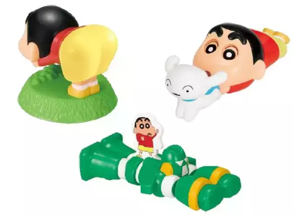 「ハッピーセット「クレヨンしんちゃん」10月20日発売、「おしりフリフリしんちゃん」「いけ!カンタム･ロボ!」など全6種類、マックカード当たるSNSキャンペーンも/マクドナルド」の画像