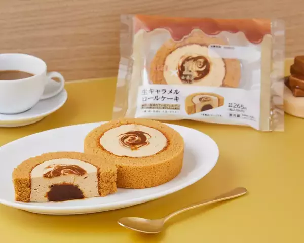 「ローソン、シフォンケーキ専門店とのコラボスイーツ4品を発売/ほろ苦い生キャラメル風味を再現したどらもっち･ロールケーキなど」の画像