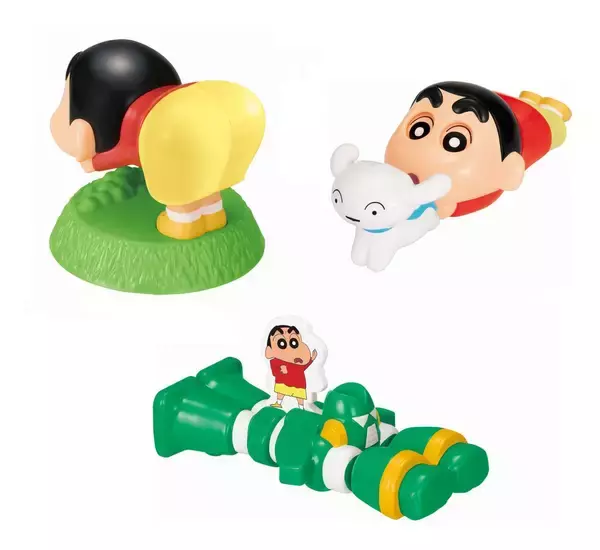ハッピーセット「クレヨンしんちゃん」第1弾発売、おしりフリフリ･シロとおさんぽ･いけ!カンタム･ロボ!、マックカード当たるSNSキャンペーンも/マクドナルド
