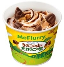【夢のコラボ】マクドナルド「きのこの山」×「たけのこの里」の新作フルーリーを発売