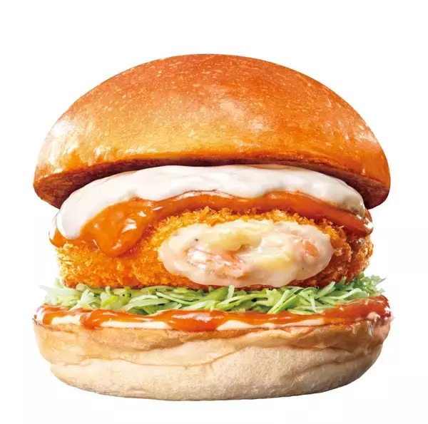 「ロッテリア 期間限定「えびグラタンバーガー」発売/えびのビスクソース･コクと酸味のあるデミグラスソースを合わせた2品」の画像