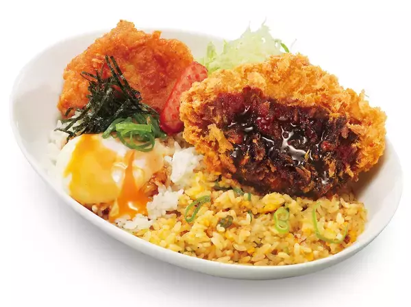 かつや、チャーハン×テリたま混ぜご飯の“欲張り飯”新発売　ロースカツ・から揚げ・赤ウインナーを一皿に