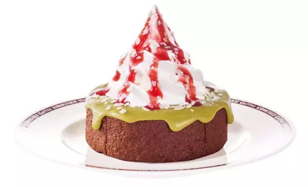 「ピスタチオのシロノワールがエリア限定で復活/香ばしピスタチオソース×甘酸っぱいラズベリー【コメダ珈琲店】」の画像