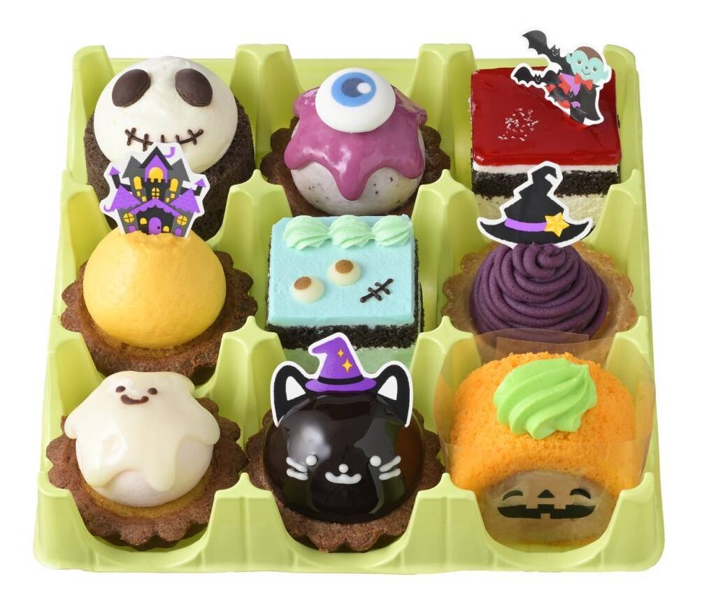 銀座コージーコーナー、かぼちゃや紫芋など季節の味わいが楽しめるプチケーキをアソート/ハロウィン限定「JOYJOYハロウィンパーティー(9個入)」販売
