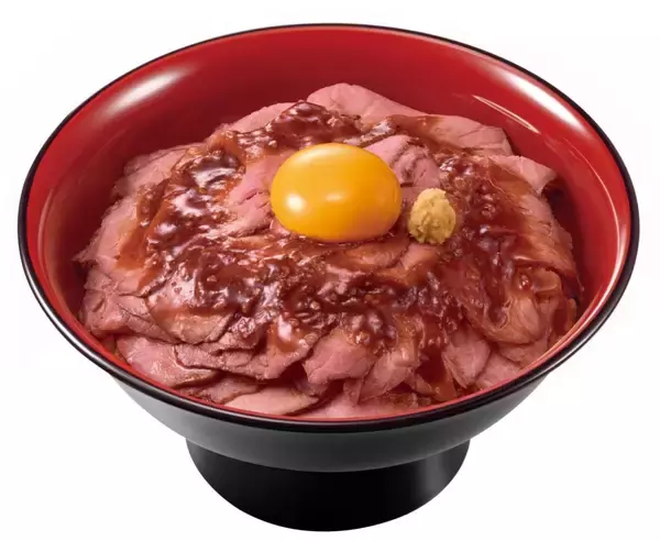 「【すき家】初登場「ローストビーフ丼」並盛890円、ニンニクやブラックペッパーを使った特製醤油ダレで」の画像