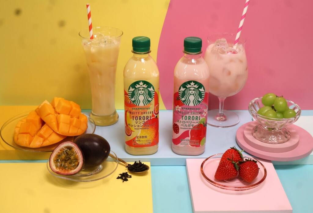 サントリーBF、「フルーツ×ティー×ミルク」の新ドリンクシリーズ発売「スターバックス FRUITY CHEERS TORORI」2品
