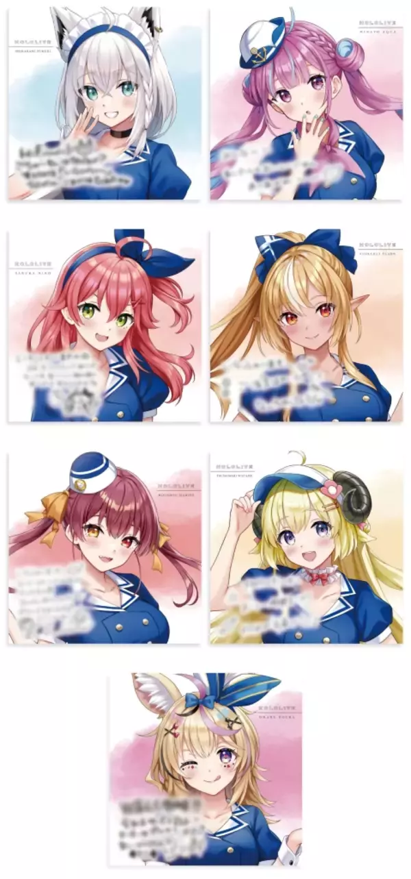 「ホロライブ ローソンキャンペーン配布グッズはアートパネル・ポスター・クリアファイル、湊あくあ・さくらみこ・白上フブキら7人登場」の画像