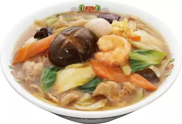 「餃子の王将「五目あんかけラーメン」12月1日発売、1月末までの期間限定メニュー、とろみスープと“モチモチ”麺、具材は海老やシイタケ、新鮮な野菜など具沢山な商品」の画像