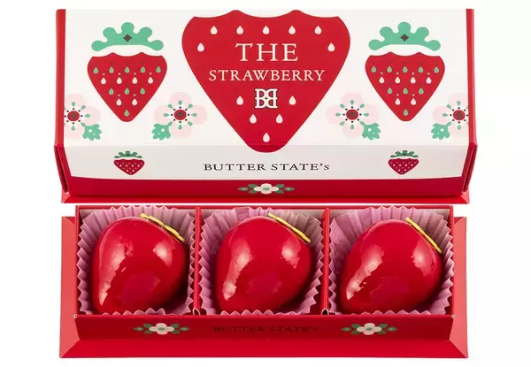 「まるで苺な生ショコラケーキ『ストロベリーシーズン』、苺の生ショコラとソースを真っ赤なグラサージュで包んだ【バターステイツ by銀のぶどう】」の画像