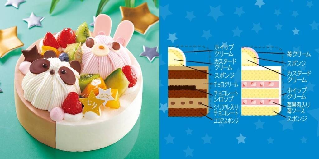 シャトレーゼ、七夕限定スイーツ発売　「2つの味が楽しめる」動物デコレーションケーキや星空ゼリーなど