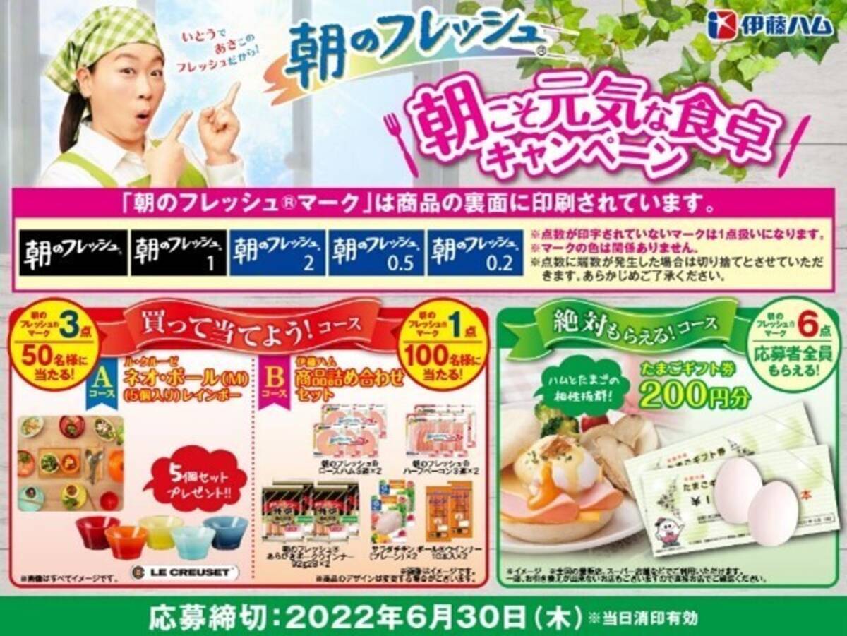 伊藤ハム 朝のフレッシュ 朝こそ元気な食卓 キャンペーン開催 たまごギフト券などプレゼント 22年3月30日 エキサイトニュース