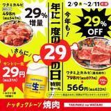 「生ビール29円、カルビ29％増量、上カルビ29％オフ　焼肉チェーンが特別セール開催」の画像2