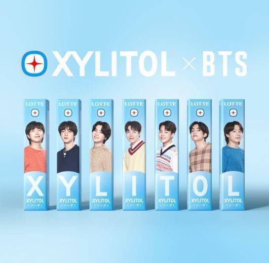 キシリトール×BTS「プレミアム缶〈スマイルソーダ〉」12月20日発売へ、缶体デザイン4種類、板ガム個包装10種類/ロッテ